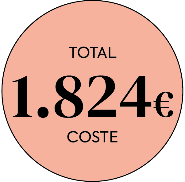 Total: 1824 € de coste